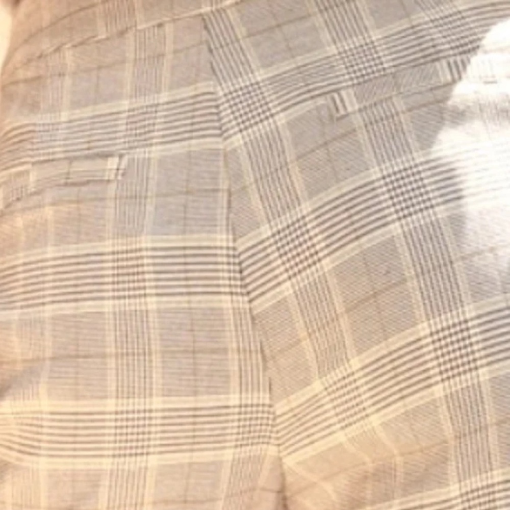 Glen Check Plaid Bermuda Shorts Tan size S by Le Lis NWT High Rise - Picture 4 of 4